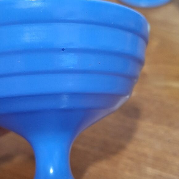 Hazel Atlas Moderntone Platonite Set of 5 Pastel Dessert Sherbert Cups Vintage - Picture 8 of 9